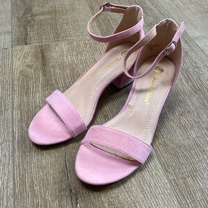 Chase&Chloe Pink Heels/ Sandals with Ankle Strap